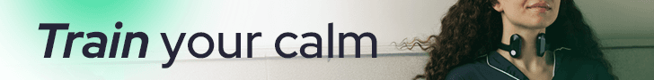 Pulsetto wearable with the words Train your calm